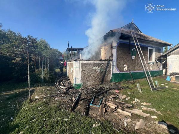 Під час пожежі у Хмільницькому районі травмувався 69-річний чоловік